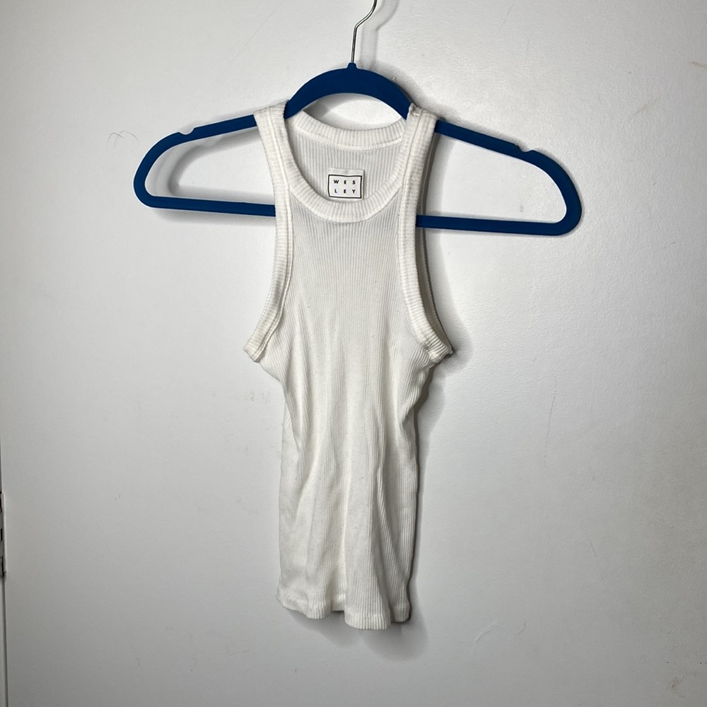 WESLEY Rivington Ribbed Tank White - Picture 4 of 5
